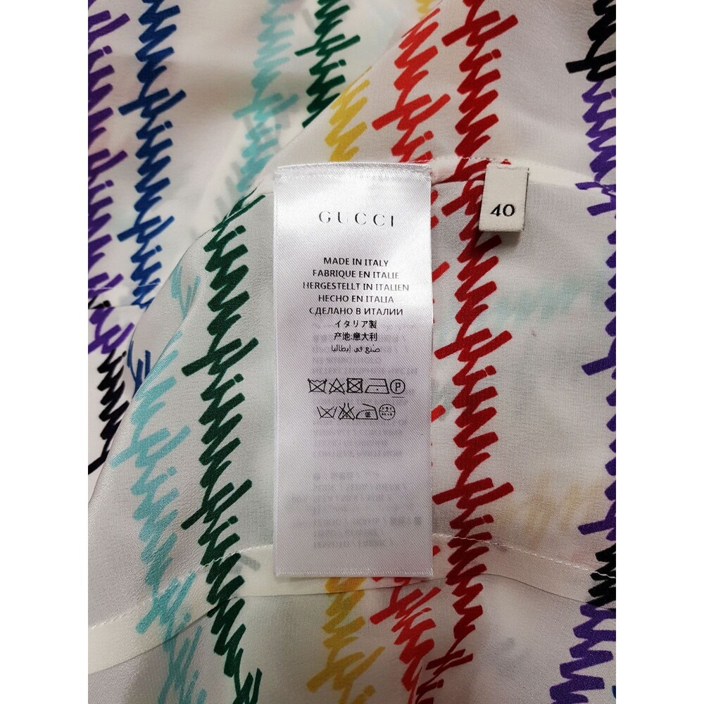 GUCCI Bow printed silk shirt, IT 40, IS 4, NWT - Picture 5 of 12